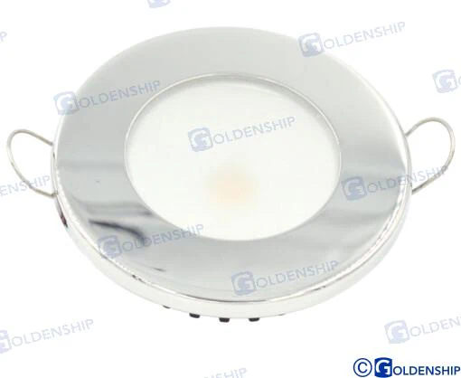 Plafonnier encastré à LED lumen  250 blanc chaud/froid. Corps en  aluminium moulé sous pression et  Aisi 316L.